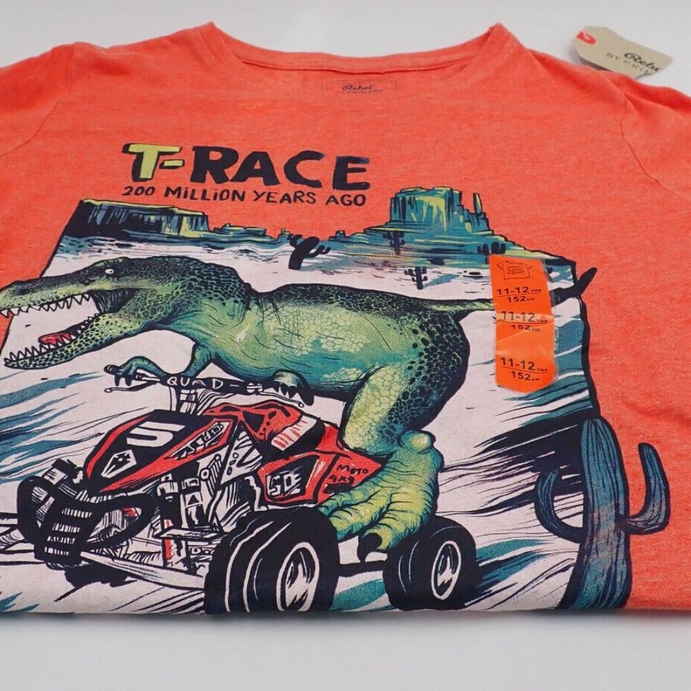 T Race 900 Million Years Ago Rebel Tee Shirt Tags never worn Size 11-12 T Rex